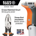 Pliers | Klein Tools 2139NEEINS 9 in. New England Nose Insulated Side Cutter Pliers with Knurled Jaws image number 1