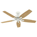 Ceiling Fans | Hunter 53310 52 in. Newsome Fresh White Ceiling Fan with Light image number 3
