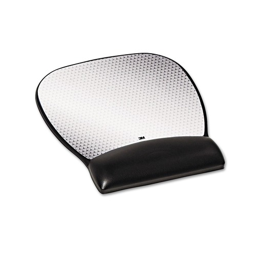  | 3M MW310LE 8-3/4 in. x 9-1/4 in. Nonskid Base Precise Leatherette Mouse Pad with Wrist Rest - Black image number 0