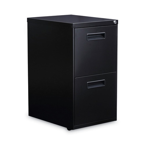 Office Carts & Stands | Alera ALEPAFFBL 14.96 in. x 19.29 in. x 27.75 in. 2 Legal/Letter-Size File Drawers Left or Right File Pedestal - Black image number 0