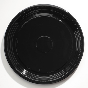 WNA 25-Piece/Carton CaterLine Casuals 18 in. Thermoformed Platters - Black