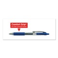 Office Jansan | Universal UNV39911 0.7 mm. Medium Comfort Grip Retractable Gel Pen - Blue Ink, Clear/Blue Barrel (36/Pack) image number 4