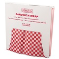 Bulk Savings Pricing 2 | Bagcraft P057700 12 x 12 Grease-Resistant Paper Wraps and Liners - Red Check (5000/Carton) image number 1