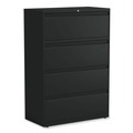 Office Jansan | Alera 25493 36 in. x 18.63 in. x 52.5 in. Legal/Letter-Size 4-Drawer Lateral File - Black image number 0