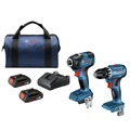 Combo Kits | Factory Reconditioned Bosch GXL18V-27B22-RT 18V Brushless Lithium-Ion 1/4 in. Hex Cordless Impact Driver and 1/2 in. Drill Driver Combo Kit (2 Ah) image number 0