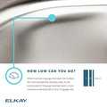 Elkay ELUHAD131655 Lustertone Undermount 16 in. x 18-1/2 in. Single Bowl ADA Sink (Stainless Steel) image number 5