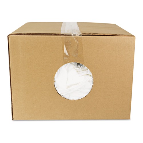 Office Jansan | HOSPECO 455-25 New Bleached T-Shirt Rags - White (1/Carton) image number 0