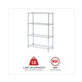 Tool Storage Accessories | Alera ALESW843614SR 36 in. x 14 in. x 54 in. 4-Shelf Residential Wire Shelving - Silver image number 4