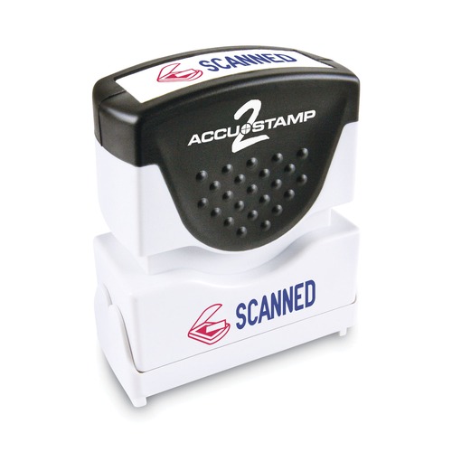 Bulk Savings Pricing 1 | ACCUSTAMP2 035606 1.63 in. x 0.5 in. SCANNED Pre-Inked Shutter Stamp - Red/Blue image number 0