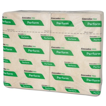 Cascades PRO T411 6-1/2 in. x 4-1/4 in. 1-Ply, Perform Interfold Napkins - Natural (6016/Carton)