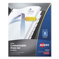 Office Jansan | Avery 11554 Print-On 11 in. x 8.5 in. 8-Tab 3-Hole Customizable Punched Dividers - White (200/Pack) image number 0