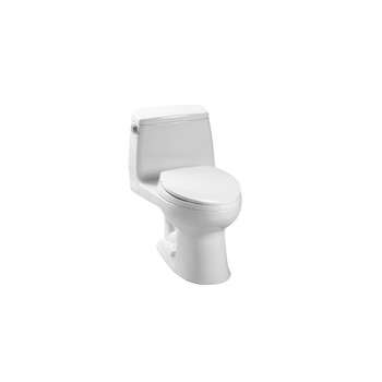 TOTO MS854114EG#01 Eco Ultramax Elongated 1-Piece Floor Mount Toilet with SanaGloss (Cotton White)