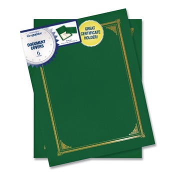 Geographics 12.5 in. x 9.75 in. Certificate/Document Cover - Green (6/Pack)
