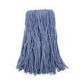 Mops | Boardwalk BWK2024B Cotton/Synthetic Fiber Standard Mop Heads - Size 24, Blue (12-Piece/Carton) image number 2