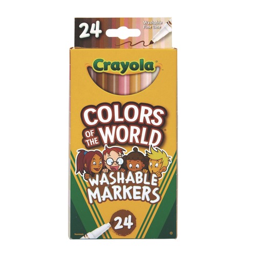 Markers | Crayola 58-7810 Colors of the World Fine Bullet Tip Washable Markers - Assorted Colors (24/Pack) image number 0