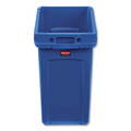 Trash & Waste Bins | Rubbermaid Commercial 2026725 Slim Jim 23-Gallon Polyethylene Under-Counter Container - Blue image number 1