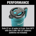 Outdoor Cooking | Makita XTK01Z 18V X2 (36V) LXT Lithium-Ion Cordless Hot Water Kettle (Tool Only) image number 11