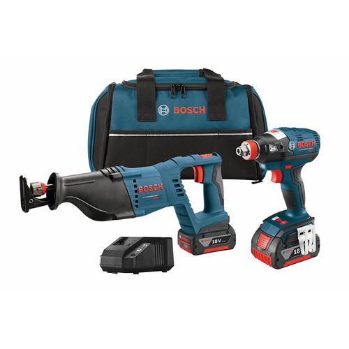 Combo Kits | Factory Reconditioned Bosch CLPK204-181-RT 18V Cordless Lithium-Ion Socket Ready Impact Driver & Reciprocating Saw Kit image number 0
