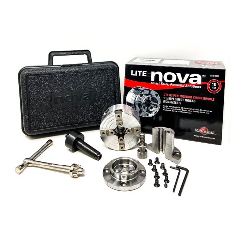 Lathe Accessories | NOVA 48306 Lite G3 Pen Turning Chuck Bundle with 1 in. x 8 TPI Direct Thread image number 0