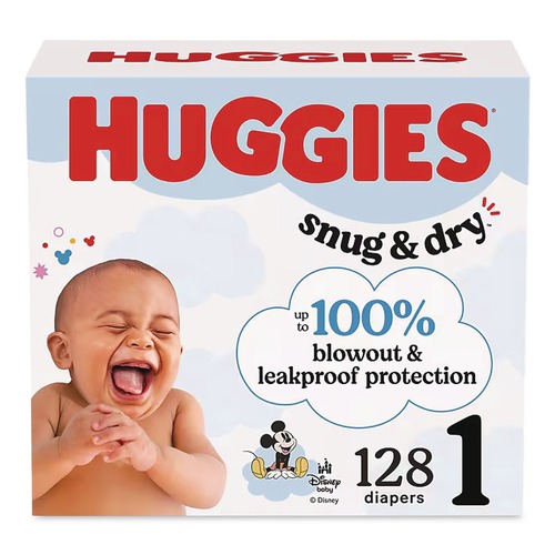 Cleaning & Janitorial Supplies | Huggies 56432 Snug and Dry 8 lbs. to 14 lbs. Diapers - Size 1 (128/Carton) image number 0