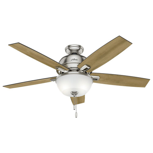 Ceiling Fans | Hunter 53335 52 in. Donegan Brushed Nickel Ceiling Fan with Light image number 0