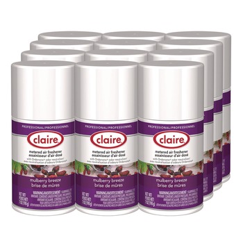 Claire 7 oz. Aerosol Spray Metered Air Freshener - Mulberry Scent (12/Carton)