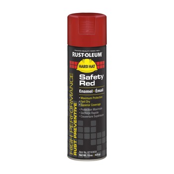 Rust-Oleum Hard Hat 15 oz High Performance V2100 System Rust Preventive Enamel Spray Paint - Flat Safety Red (6/Carton)