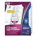 Office Jansan | Avery 11142 Ready Index 11 in. x 8.5 in. 15-Tab 1 to 15 Customizable TOC Dividers - Black Tabs/White (1-Set) image number 0