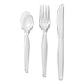 Cutlery | Dixie CH0180DX7 Cutlery Keeper Tray with Plastic Forks/Knives/Spoons - Clear (180/Box) image number 2