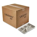 Food Trays, Containers, and Lids | Chinet 21040 Savaday 250/Carton 10.5 in. dia., 5-Compartment, Molded Fiber Dinnerware - White image number 0