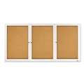 | Quartet 2366 72 in. x 36 in. Enclosed Indoor Cork Bulletin Board with 3 Hinged Doors - Tan Surface, Silver Aluminum Frame image number 0