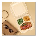 Food Trays, Containers, and Lids | Dart 90PPHT3 9 in. x 8.75 in. x 3 in. 3-Compartments ProPlanet Microwaveable Plastic Hinged Containers - Clear (150/Carton) image number 5
