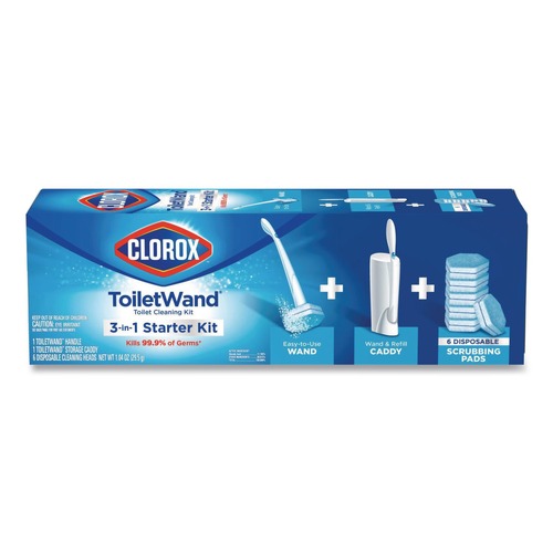 Drain Cleaning | Clorox 03191 ToiletWand Disposable Toilet Cleaning System with Caddy and Refills - White (1-Kit) image number 0