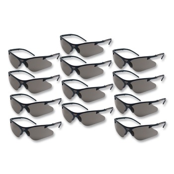 Kimberly-Clark Code 4 Safety Glasses - Black Frame, Smoke Lens (12/Box)