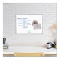 White Boards | U Brands 070U00-01 23 x 17 Magnetic Dry Erase Board with Aluminum Frame - White Surface/Silver Frame image number 1