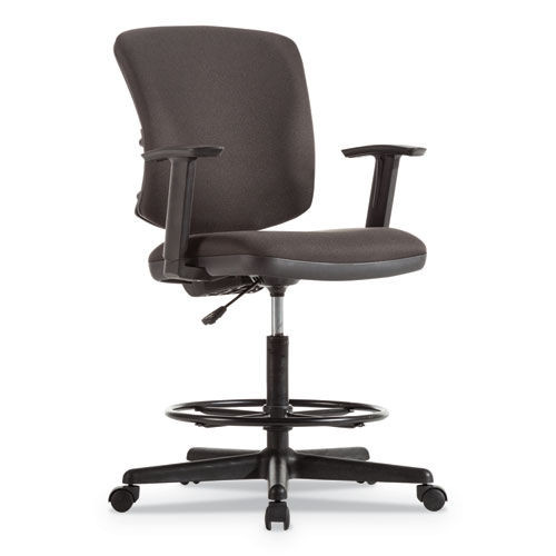  | Alera ALETE4610 20.9 in. - 29.6 in. 275 lbs. Capacity Everyday Task Fabric Seat/Back Stool - Black image number 0