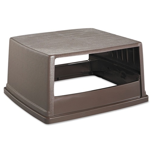 Trash & Waste Bins | Rubbermaid Commercial FG256V00BRN Glutton Receptacle Hooded Top (Brown) image number 0