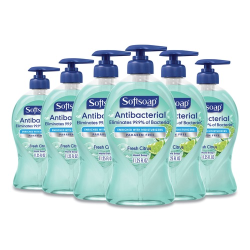 Office Jansan | Softsoap US03563A 11.25 oz. Pump Bottle Antibacterial Hand Soap - Fresh Citrus Scent (6/Carton) image number 0