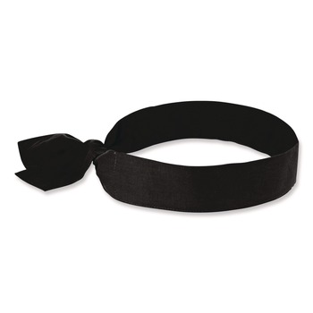 Ergodyne Chill-Its 6700 One Size Fits Most Cooling Bandana Polymer Tie Headband - Black