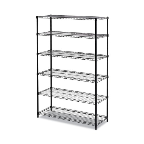 Storage Sale | Alera ALESW664818BL NSF Certified 6-Shelf 48 in. x 18 in. x 72 in. Wire Shelving Kit - Black image number 0