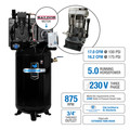 Stationary Air Compressors | Industrial Air IV5038055 5.5 HP 80 Gallon Electric Vertical Stationary Air Compressor with Baldor Motor image number 1
