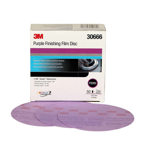 Grinding, Sanding, Polishing Accessories | 3M 30666 Purple Finishing Film Hookit Disc 6 in. image number 0
