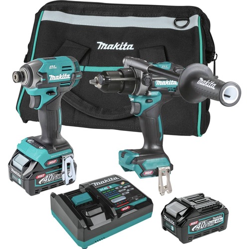 Combo Kits | Makita GT201M1D1 40V MAX XGT Brushless Lithium-Ion 1/2 in. Cordless Hammer Drill Driver and 4-Speed Impact Driver Combo Kit with 2 Batteries (2.5 Ah/4 Ah) image number 0