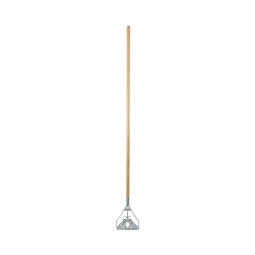 New Year New Savings! Save $25 off $150 | Boardwalk BWK603 1.13 in. x 62 in. #20plus Screw Clamp Metal Head Wooden Mop Handle - Natural image number 0