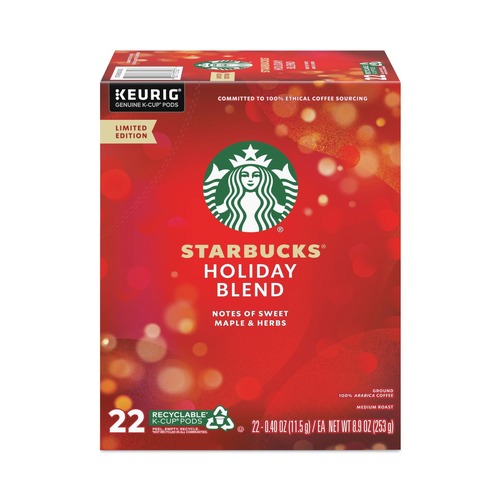 Coffee | Starbucks 12412029 Coffee K-Cups - Holiday Blend (88/Carton) image number 0