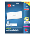 Avery 05261 Sure Feed 1 in. x 4 in. Easy Peel Address Labels - White (25 Sheets/Pack, 20/Sheet) image number 0