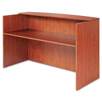 Alera ALEVA327236MC Valencia Series 71 in. x 35.5 in. x 29.5 in. - 42.5 in. Reception Desk with Transaction Counter - Medium Cherry