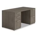 Office Desks & Workstations | Alera AE1NZK-UF3060FF TOM 60 in. x 30 in. x 29 in. Seville Series Double Pedestal Desk - Walnut image number 0