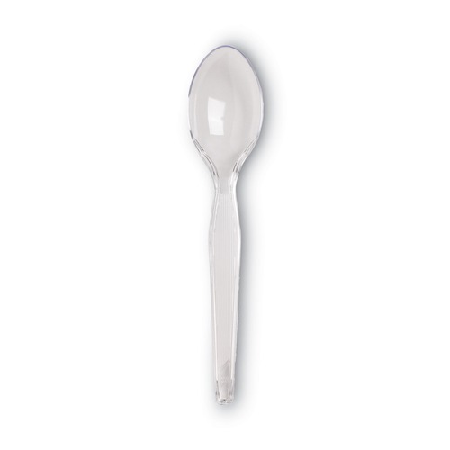 Cutlery | Dixie TH017 6 in. Heavyweight Plastic Cutlery Teaspoon - Crystal Clear (1000/Carton) image number 0