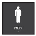 Floor Signs | Headline Sign 66914 8 in. x 8 in. Men Plastic ADA Sign - Clear/White image number 0